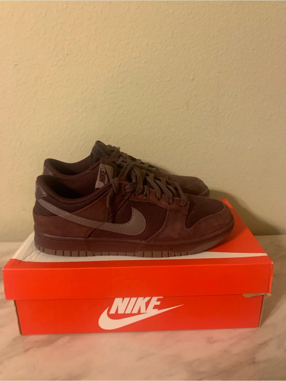 Nike Men’s Dunk Low - Brown with Gray Swoosh
